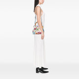 Gucci Small Canvas Flora Bamboo Shopper Satchel