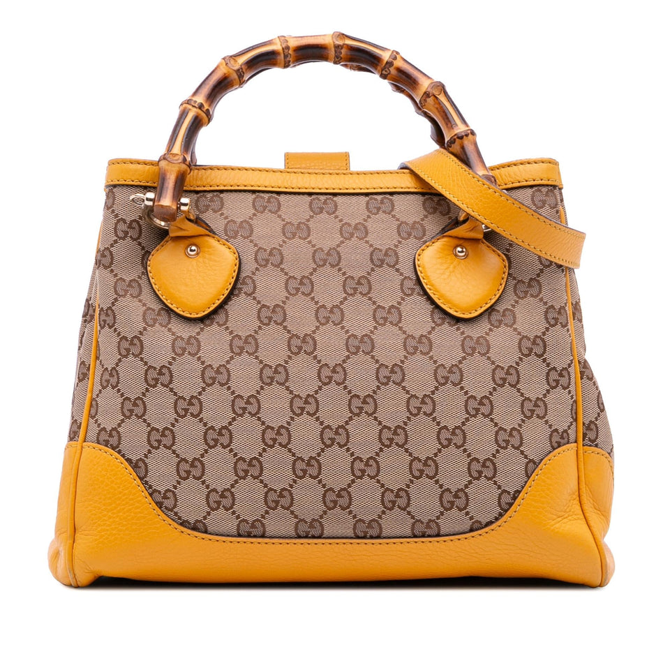 Gucci Small GG Canvas Diana Bamboo Top Handle Tote