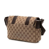 Gucci Small GG Canvas Double Buckle Flap Messenger Bag