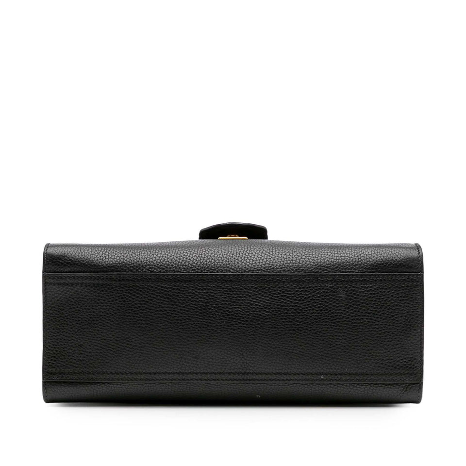 Gucci Small GG Marmont Grained Calfskin Top Handle Satchel