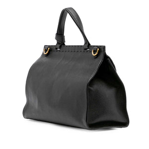 Gucci Small GG Marmont Grained Calfskin Top Handle Satchel