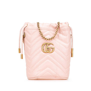 Gucci Small GG Marmont Leather Matelasse Bucket Bag