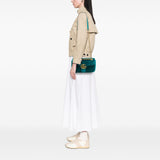 Gucci Small GG Marmont Matelasse Velvet Flap Crossbody
