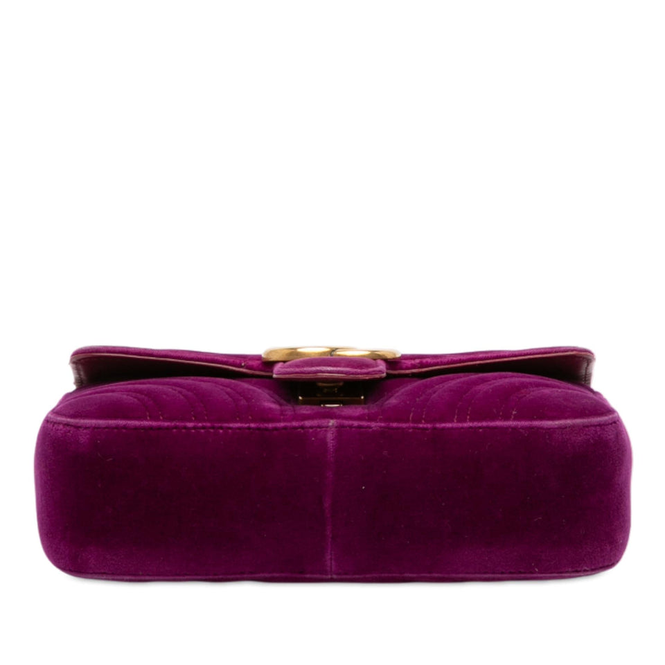 Gucci Small GG Marmont Matelasse Velvet Shoulder Bag