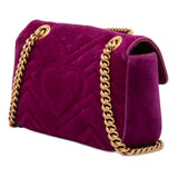Gucci Small GG Marmont Matelasse Velvet Shoulder Bag