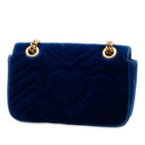 Gucci Small GG Marmont Matelasse Velvet Shoulder Bag