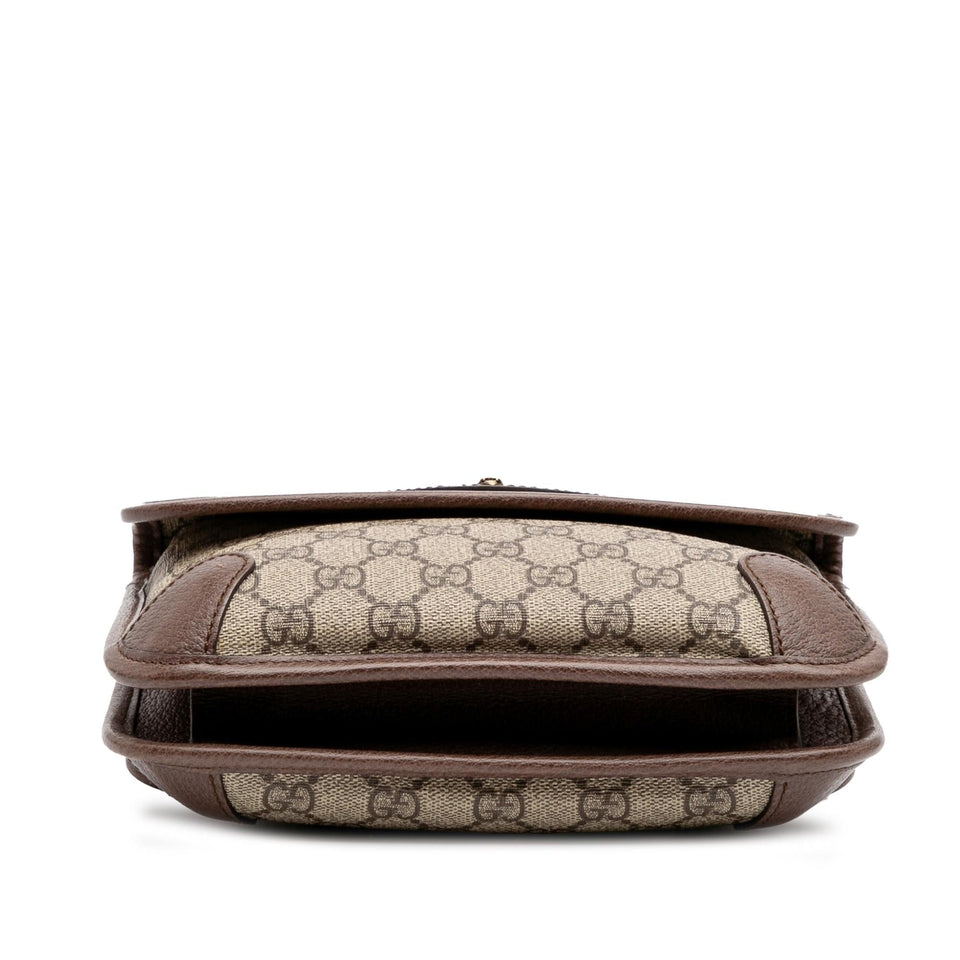 Gucci Small GG Supreme Web Neo Vintage Double Flap Messenger Bag