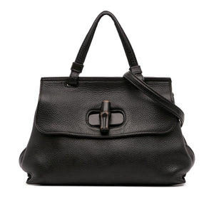 Gucci Small Leather Bamboo Daily Satchel