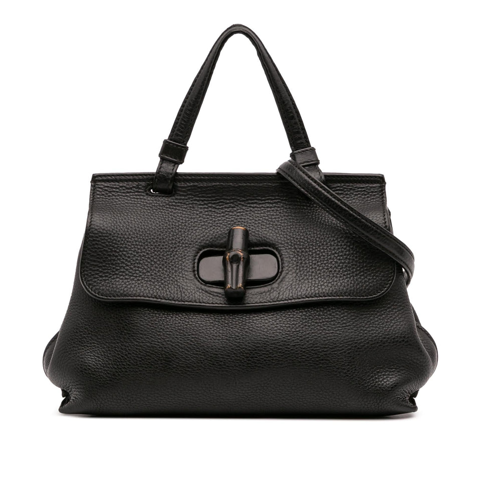 Gucci Small Leather Bamboo Daily Satchel