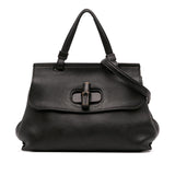Gucci Small Leather Bamboo Daily Satchel