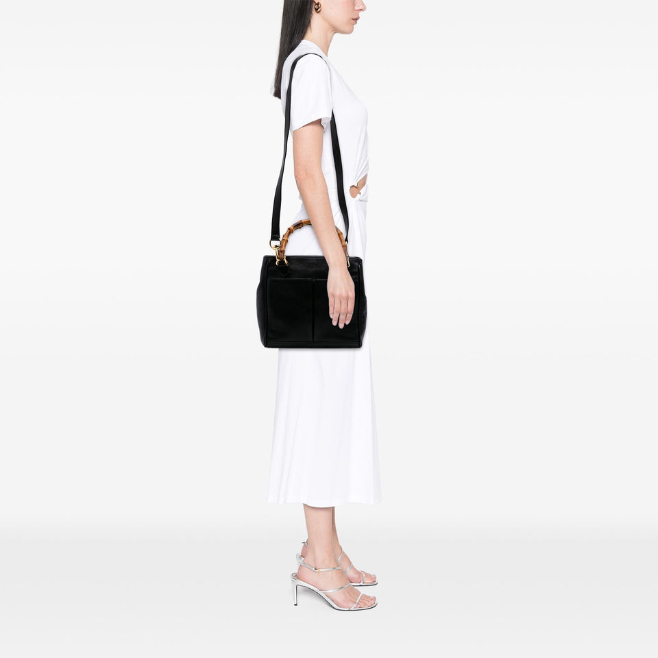 Gucci Small Leather Bamboo Satchel