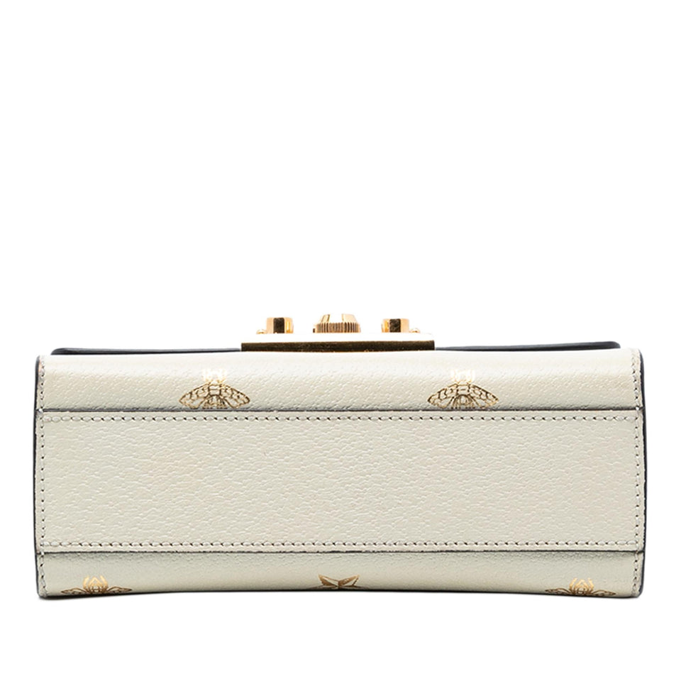 Gucci Small Leather Bee Star Padlock Crossbody
