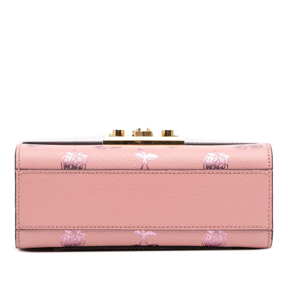 Gucci Small Leather Berry Print Padlock Crossbody