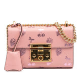 Gucci Small Leather Berry Print Padlock Crossbody