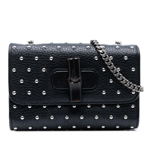 Gucci Small Leather Studded Miss Bamboo Crossbody