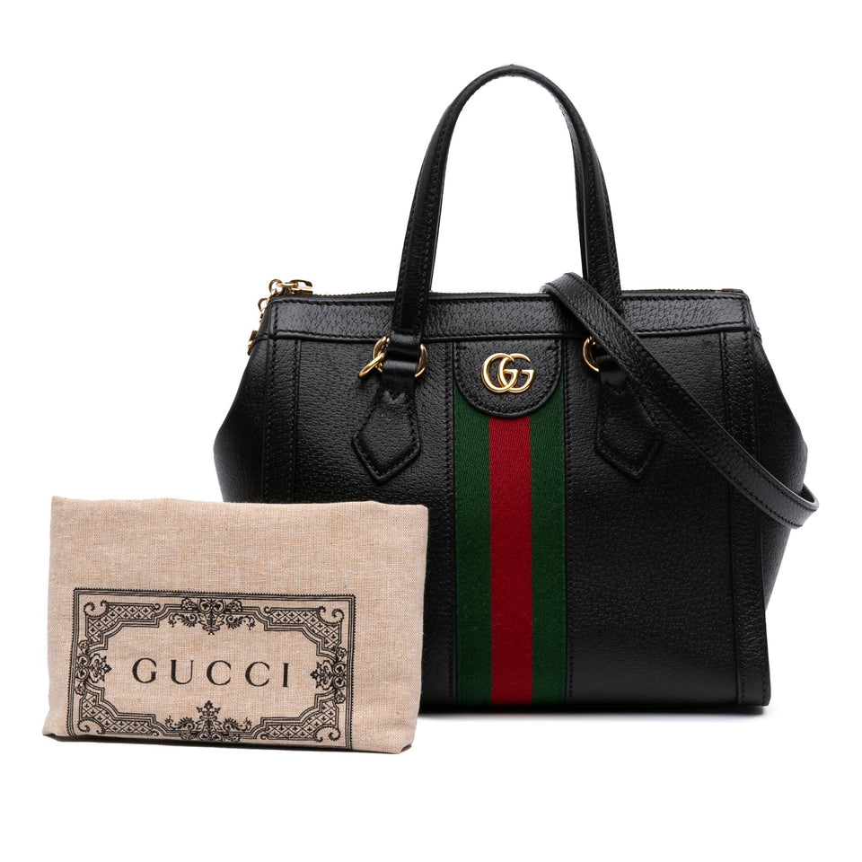 Gucci Small Leather Web Ophidia Satchel