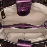 Gucci Small Metallic Calfskin Bamboo Shopper Satchel