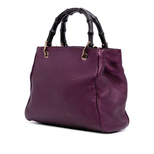 Gucci Small Metallic Calfskin Bamboo Shopper Satchel