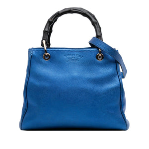 Gucci Small Metallic Calfskin Bamboo Shopper Satchel
