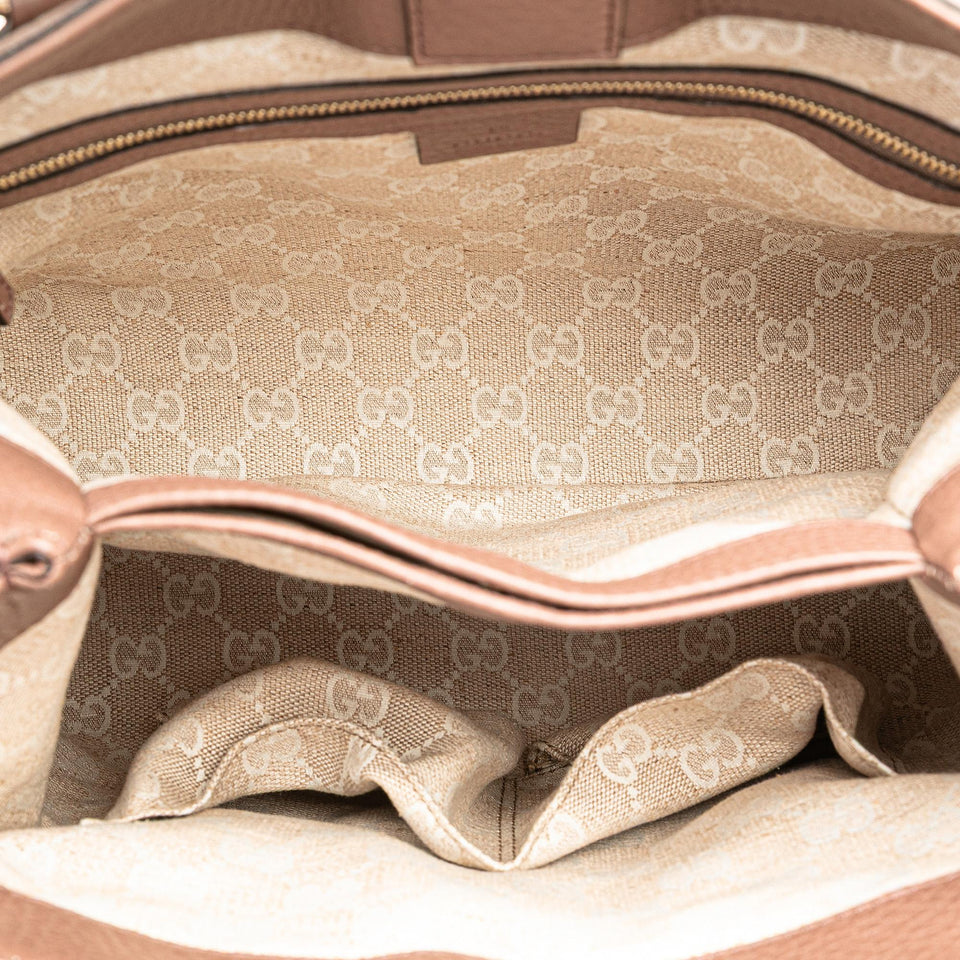 Gucci Small Pebbled Calfskin Diana Bamboo Top Handle Tote