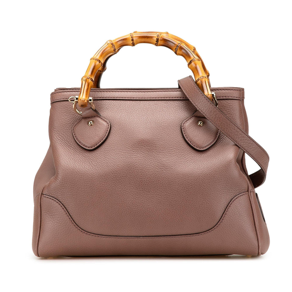 Gucci Small Pebbled Calfskin Diana Bamboo Top Handle Tote