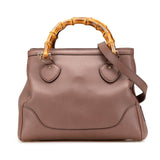 Gucci Small Pebbled Calfskin Diana Bamboo Top Handle Tote