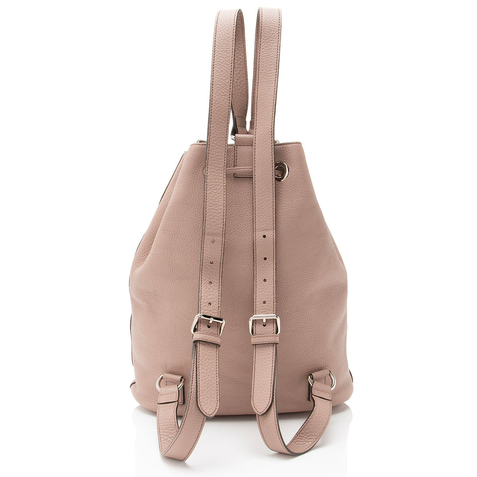 Gucci Small Pebbled Calfskin Soho Drawstring Backpack