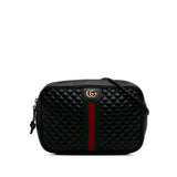 Gucci Small Quilted Leather Web Trapuntata Crossbody