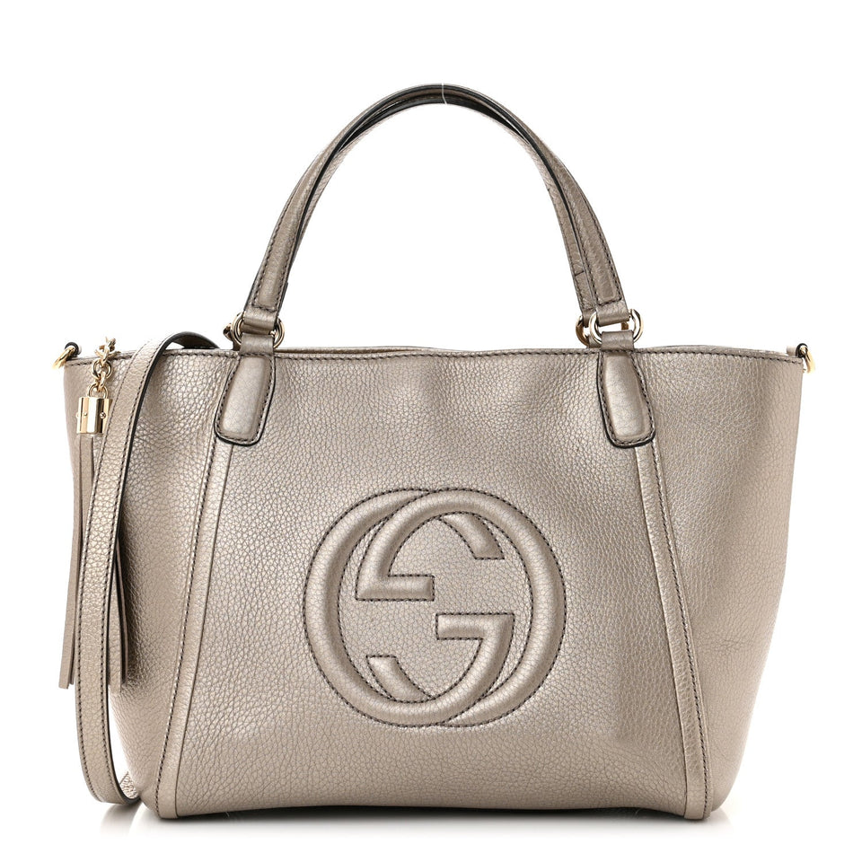 Gucci SOHO CONVERTIBLE CALFSKIN LEATHER SMALL TOP HANDLE BAG