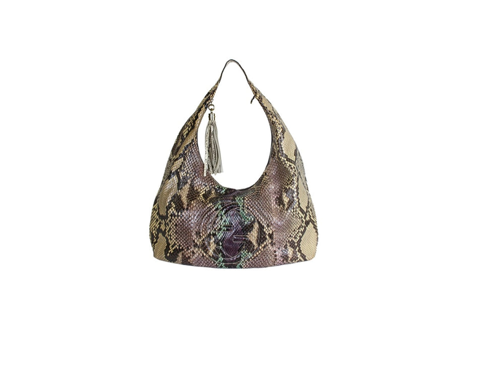 Gucci GRAPE MULTICOLOR PYTHON SOHO SHOULDER BAG