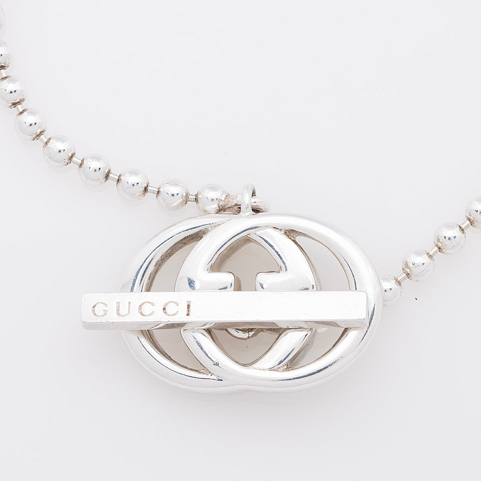 Gucci Sterling SIlver Interlocking G Toggle Bracelet