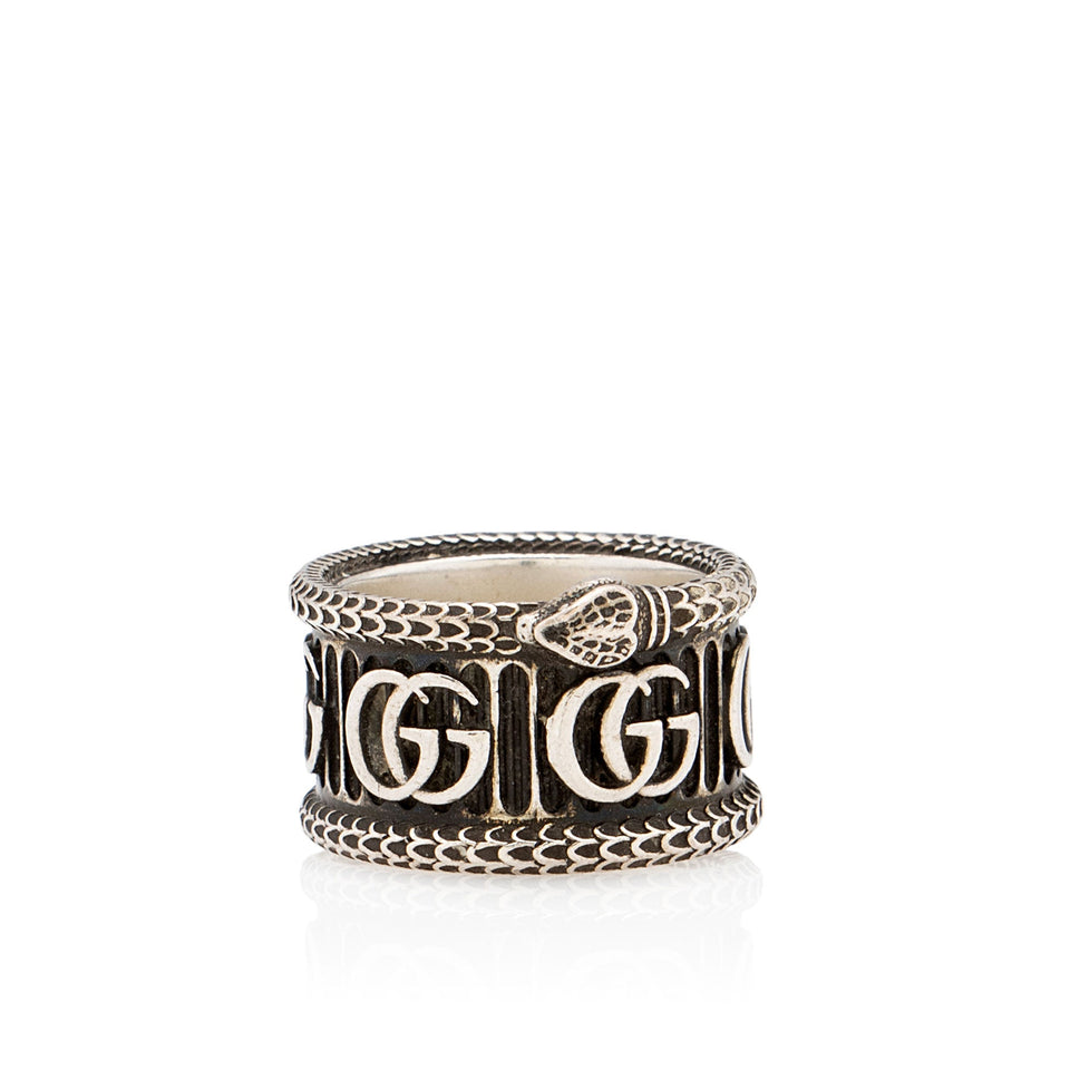 Gucci Sterling Silver GG Ring - Size 8