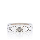 Gucci Sterling Silver GG Bee Ring - Size 5 3/4