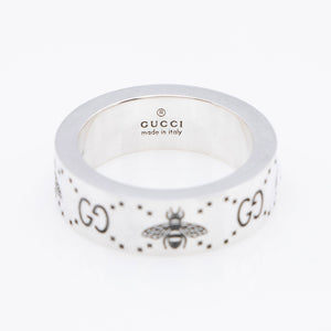 Gucci Sterling Silver GG Bee Ring - Size 5 3/4