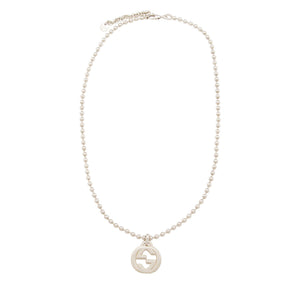Gucci Sterling Silver Interlocking G Ball Chain Necklace