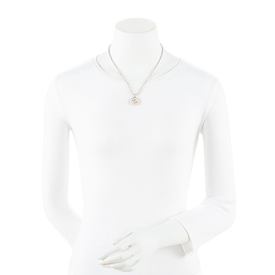 Gucci Sterling Silver Interlocking G Ball Chain Necklace