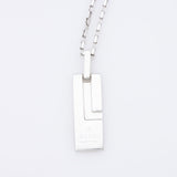 Gucci Sterling Silver Logo Plate Chain Link Necklace