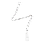 Gucci Sterling Silver Logo Plate Chain Link Necklace