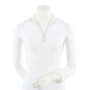 Gucci Sterling Silver Logo Plate Chain Link Necklace