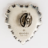 Gucci Sterling Silver Black Mother of Pearl Interlocking G Stud Earrings
