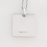 Gucci Sterling Silver Square Logo Pendant Necklace
