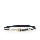 Gucci Striped Leather GG Torchon Web Thin Belt - Size 36 / 90