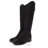 Gucci GG Suede Leather Knee High Riding Boots