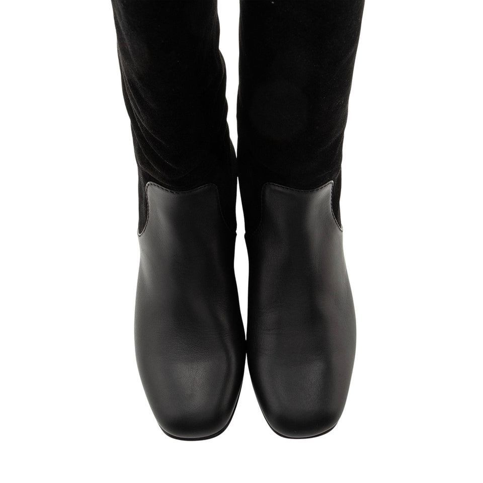 Gucci Suede Leather Bamboo Heel Knee High Boots - Size 6 / 36
