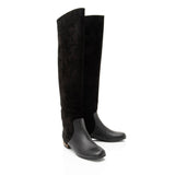 Gucci Suede Leather Bamboo Heel Knee High Boots - Size 6 / 36