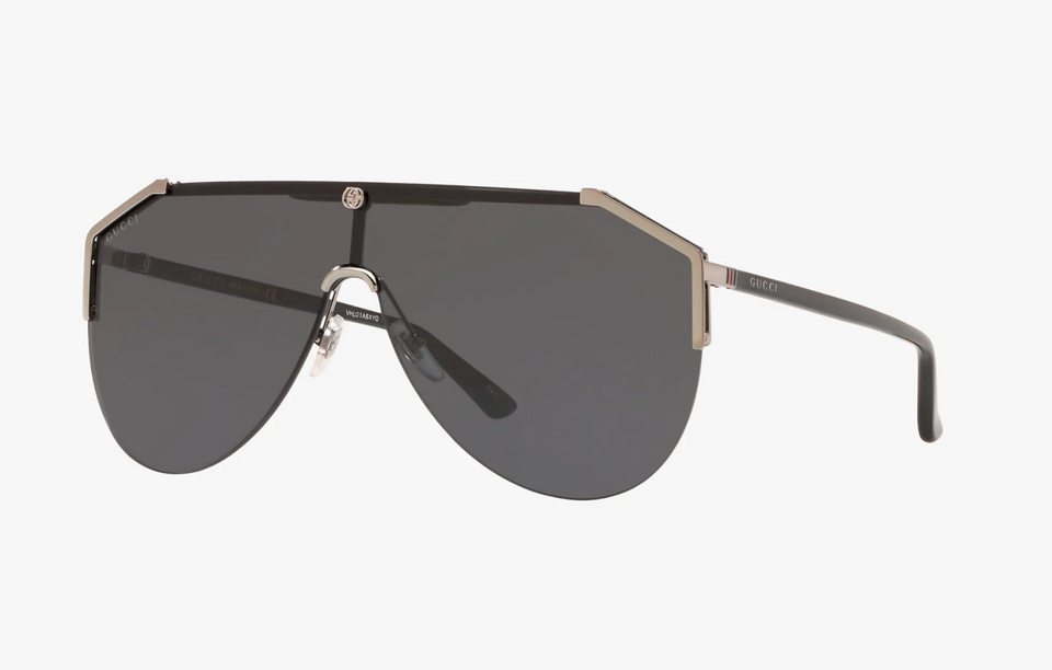 Gucci Sunglasses Men's Ruthenium-Black/Grey
