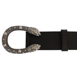 Gucci Men's Tiger Head Buckle Leather Belt