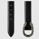 Gucci Men's Tiger Head Buckle Leather Belt