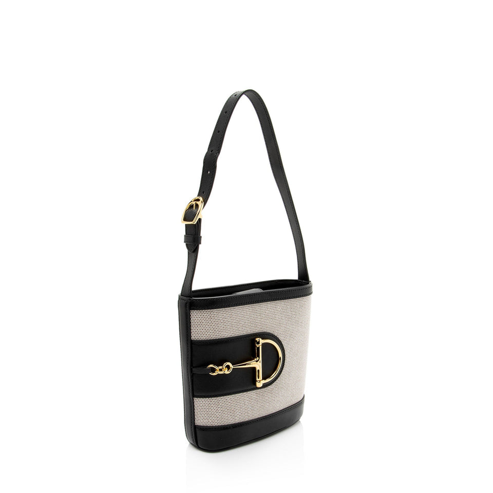 Gucci Toile Leather Gucci 73 Small Bucket Bag