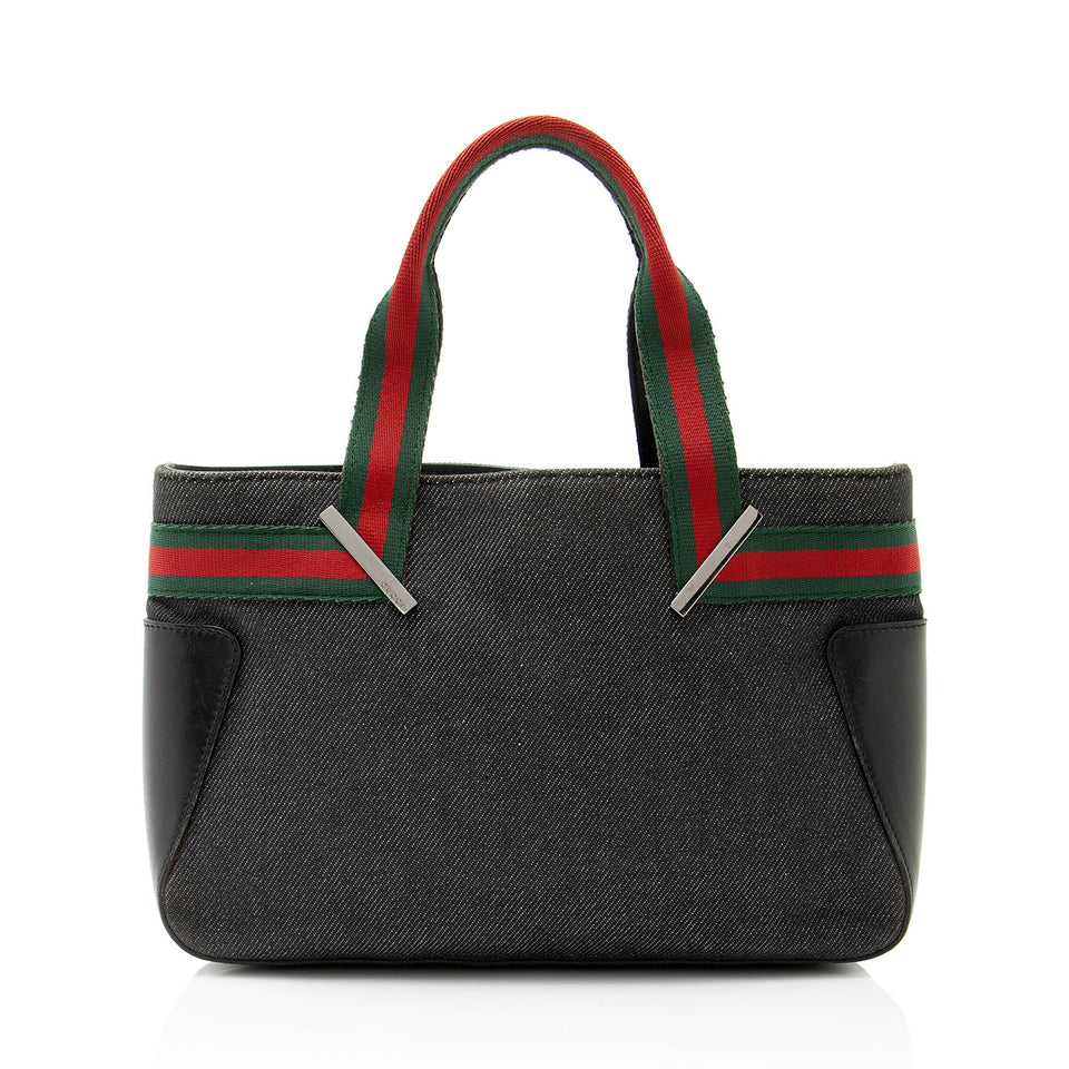Gucci Vintage Denim Web Tote